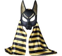 Zghhc Masque Égyptien Anubis Cosplay en PVC, Casque Tête De Loup, Accessoire De Fête, Déguisement d'halloween, Jouet De Bal, Masque De Cosplay d'halloween