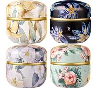 Zghhc Mini Caddie À Thé, Conteneurs, Canettes De Bougies, Boîtes De Rangement Portables pour Café, Bonbons, Collations, Bocaux Scellés, Service À Thé, 4 Pièces