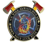 Zghhc Pièce De Monnaie De Défi des Pompiers, Médaille De Prière De Pompier, Pièce De Collection Commémorative À Ligne Rouge Fine