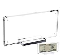 Zghhc Porte-Affiche en Acrylique Transparent, Cadre De Billet De Dollar, Vitrine avec Base en Papier, Protection d'argent, pour Le Bureau, Maison, Collection