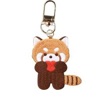 Zghhc Porte-clés Raton Laveur Mignon, Porte-clés Panda Roux Brodé, Pendentif De À Dos Animal Kawaii, Breloque De Panda Roux, Porte-clés De Voiture, Pendentif Clé