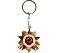 Zghhc Porte-clés Soviétique URSS Étoile Rouge Marteau Faucille, Anneau en Métal, Accessoire De Clés, Bijou Cadeau