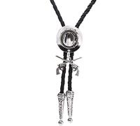 Zghhc Western Bolo Cravate Cowboy Double Pistolet Pendentif Chapeau Équitation Accessoires De Mode en Métal en Cuir Cravate Bola Cravate