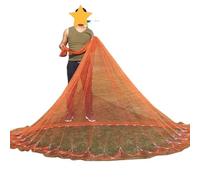 ZGHNASHUN FiletDe PêChe Cousu à La Main Filet de pêche à l'épervier Ligne Haute résistance avec plombs Traditionnel Réseau Lancer 3/5/6M diamètre(2.5M 1x1cm Holes)