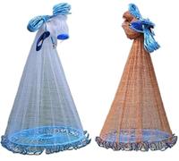 ZGHNASHUN FiletDe PêChe Cousu à La Main Finefish with Big Ring Cast Net Easy Catch Fishing Network Hand Throw Small Mesh Fly(A24)