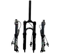 ZGHNASHUN Fourche VTT 1 pièces VTT Amortisseur Fourche à Air/verrou réglable Dur et Doux 20 24 "vélo Pliant/Petit diamètre de Roue Frein Disque(24AIR mattte blackHL)