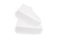 ZGHQHCDRH 2 Couvre-Bottes imperméables, antidérapants, élastiques et Pliables. Résistants à l’Usure, Anti-salissures, pour déplacements extérieurs par Temps pluvieux.(White,L)