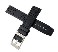 ZGHQHCDRH 20mm 22mm 24mm Soft Silicone Rubber Watch Strap Special For Navitimer Avenger Black Red Yellow Blue Watchband Steel Buckle