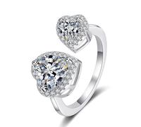 ZGHQHCDRH Bague en Diamant, Bagues de fiançailles Moissanite réglables for Femmes, Alliance en Diamant VVS1 Argent Sterling S925 Couleur D 2,5ct avec Certificat(5)