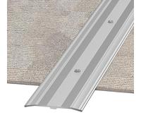 ZGHQHCDRH Bande de seuil, Bordure de Moquette, Bande de Transition - Couvre-Joint de Sol en Aluminium, Largeur 6 cm, Longueurs Personnalisables(Silver,110cm)