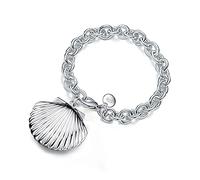 ZGHQHCDRH Bracelet, Bracelet Pendentif en Coquillage sculpté à la Main, élégant, Bijoux en Argent for sœurs, Amis, Couples M