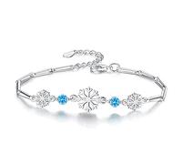 ZGHQHCDRH Bracelet d'amitié, Bracelet flocon de neige sculpté à la main, exquis, à la mode, bijoux en argent for dames, sœurs, amis, Couples