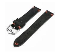 ZGHQHCDRH bracelet de montre, Bracelets de montre en cuir suédé, barre à ressort à dégagement rapide, bracelets de montre Vintage(BlackOrange line,20mm)