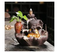 ZGHQHCDRH Brûleur d'encens à Reflux, Porte-encens à Reflux en Argile Violette Petit Moine - Idéal for la méditation et décoration Feng Shui(Yellow)