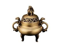 ZGHQHCDRH Brûleur d'encens, Brûleur d'encens Porte-encens brûleur en Laiton Chinois comme Pied Dragon Phoenix avec Couvercle cuivre