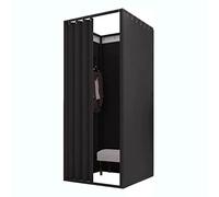 ZGHQHCDRH Cabine d'essayage, Cloison de vestiaire carrée Amovible for Magasin vêtements, cloison d'essayage for, Coin Dressing théâtre(Noir)