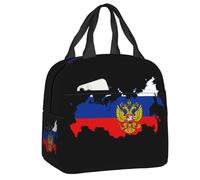 ZGHQHCDRH Carte De Drapeau Personnalisé De La Russie Sac À Lunch Femmes Chaud Glacière Boîte À Lunch Isolée pour Bureau Adulte