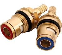 ZGHQHCDRH Cartouches pour robinets, Cartouche de Disque Cartouche de Robinet à Disque en céramique Quart de Tour 1/2 "20 cannelures,(Red+Blue)