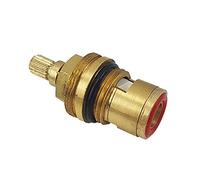 ZGHQHCDRH Cartouches pour robinets, Cartouches de Robinet de Remplacement, vannes de Robinet à Disque en céramique, Cartouches de Robinet Quart de Tour 20 Dents BSP 1/2 "20 cannelures,(Rood)