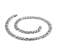 ZGHQHCDRH Chaîne Figaro, collier à maillons en acier inoxydable 45-71 cm, 7.5MM width 45CM length, Standard, Standard