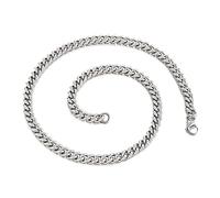 ZGHQHCDRH Chaîne gourmette en acier inoxydable pour femmes, collier à maillons 45CM-76CM