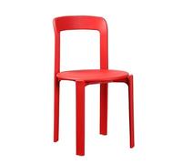 ZGHQHCDRH Chaise de salle à manger empilable, chaise de cuisine en plastique pour intérieur et extérieur, design peu encombrant (rouge)
