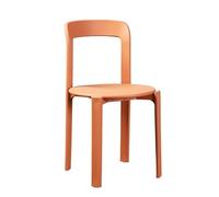 ZGHQHCDRH Chaise de salle à manger empilable, chaise de cuisine en plastique pour intérieur et extérieur, design peu encombrant (orange)