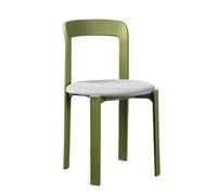 ZGHQHCDRH Chaise de salle à manger empilable, chaise de cuisine en plastique pour intérieur et extérieur, design peu encombrant (vert + mat)