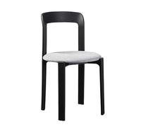 ZGHQHCDRH Chaise de salle à manger empilable, chaise de cuisine en plastique pour intérieur ou extérieur, design peu encombrant (noir + coussin)