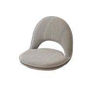 ZGHQHCDRH Chaise de sol confortable avec base pivotante - Dossier réglable à 5 positions - Siège en peluche pour lire et se détendre (gris/velours côtelé - Installation libre (fixe - amovible et