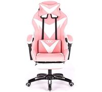 ZGHQHCDRH chaises d'ordinateur, Chaise pivotante en Cuir Gamis, Chaise Zero, d'ordinateur à Dossier Haut, de Bureau inclinable réglable avec Appui-tête et Lombaire/Rose(Pink)
