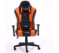 ZGHQHCDRH chaises d'ordinateur, Zero Chair, Fauteuil de Bureau pivotant en Cuir, d'ordinateur à Dossier Haut, inclinable réglable avec Appui-tête et Lombaire/Noir(Black and Yellow)