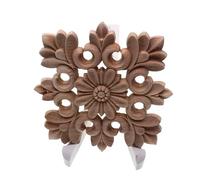 ZGHQHCDRH Coin décoratif en bois sculpté, Applique d'angle vintage en bois sculpté non peint, cadre décoratif, accessoires de décoration intérieure, meubles, murale, artisanat(2pc,15cm)