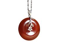 ZGHQHCDRH Collier avec pendentif en calcédoine naturelle 925 avec boucle paisible