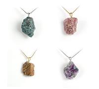 ZGHQHCDRH Collier avec pendentif en cristal lapis lazuli en apatite bleue naturelle irrégulière et œil de tigre, A, Standard, Standard