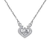 ZGHQHCDRH Collier avec pendentif en forme de cœur en Zircon mobile, bijoux à la mode 925