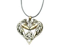 ZGHQHCDRH Collier avec pendentif en forme de loup celtique, classique, mode, amour, cœur, pour Couple, cordon en cuir, cadeau