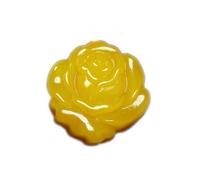 ZGHQHCDRH Collier avec pendentif Feng Shui en jade jaune naturel pour femme - Véritable fleur de pivoine de yoga