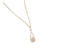 ZGHQHCDRH Collier avec pendentif goutte d'eau pour femmes, exquis, chaîne de clavicule en Zircon cubique, bijoux cadeau de fête, 925