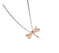 ZGHQHCDRH Collier libellule en Micro Zircon pour femme, exquis, à la mode, chaîne de clavicule, bijoux quotidiens, cadeaux, 925