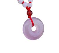 ZGHQHCDRH Collier pendentif en calcédoine rose naturelle, boucle de paix, bijoux