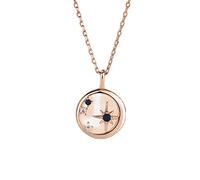 ZGHQHCDRH Collier pendentif étoile coquille ronde avec Zircon cubique bleu, bijoux délicats pour femmes, cadeaux