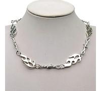 ZGHQHCDRH Collier ras du cou en fil de fer pour femmes, épines de fer, cœur de pêche, flamme, Hip-hop, gothique, Punk, fil de fer barbelé, chaîne ras du cou, cadeau