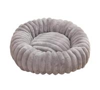 ZGHQHCDRH Coussin Chauffant Circulaire Enveloppant for Animaux de Compagnie, en Fourrure de Lapin épaisse, antidérapant, Facile à Nettoyer, Convient à Toutes Les Saisons.(Grey,60cm)