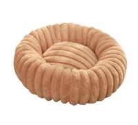 ZGHQHCDRH Coussin Chauffant Circulaire Enveloppant for Animaux de Compagnie, en Fourrure de Lapin épaisse, antidérapant, Facile à Nettoyer, Convient à Toutes Les Saisons.(Khaki,M)