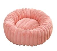 ZGHQHCDRH Coussin Chauffant Circulaire Enveloppant for Animaux de Compagnie, en Fourrure de Lapin épaisse, antidérapant, Facile à Nettoyer, Convient à Toutes Les Saisons.(Pink,60cm)