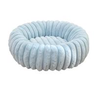 ZGHQHCDRH Coussin Chauffant Circulaire Enveloppant for Animaux de Compagnie, en Fourrure de Lapin épaisse, antidérapant, Facile à Nettoyer, Convient à Toutes Les Saisons.(Blue,XS)