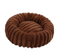 ZGHQHCDRH Coussin Chauffant Circulaire Enveloppant for Animaux de Compagnie, en Fourrure de Lapin épaisse, antidérapant, Facile à Nettoyer, Convient à Toutes Les Saisons.(Coffee,70cm)