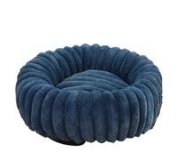 ZGHQHCDRH Coussin Chauffant Circulaire Enveloppant for Animaux de Compagnie, en Fourrure de Lapin épaisse, antidérapant, Facile à Nettoyer, Convient à Toutes Les Saisons.(Navy Blue,60cm)