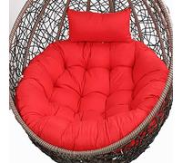 ZGHQHCDRH Coussin pour Chaise Suspendue, Chaise Suspendue d'extérieur, Coussin de siège Rond épais for balançoires, Grande Housse de Coussin de Chaise hamac Lavable avec Oreiller(Red)